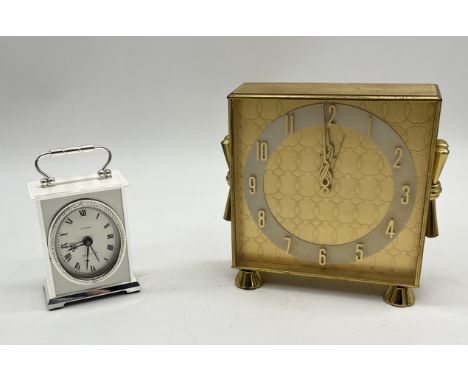 A vintage Imhof gilt mantel clock along wth one other