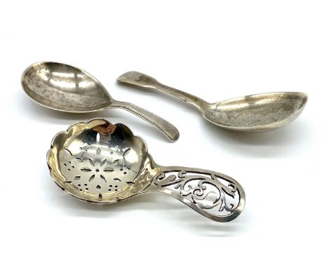 Three hallmarked silver caddy spoons