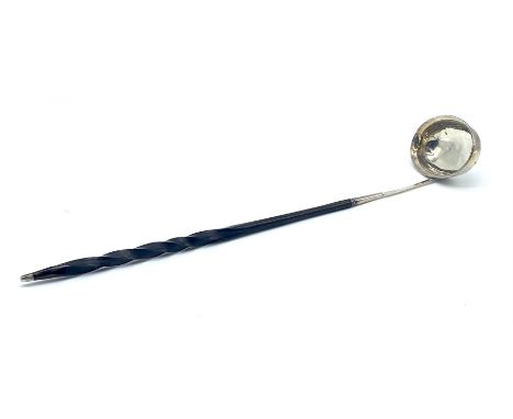 A Georgian silver toddy ladle with baleen twist handle