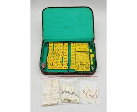 A vintage Mahjong set in carry case