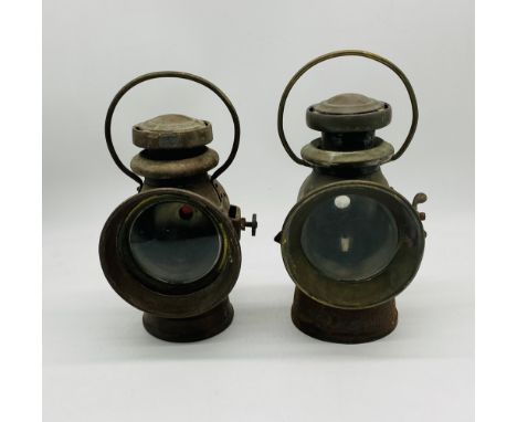 A Joseph Lucas No.722 "King of the Road" oil lamp, along with a one similar marked Rippingille's Albion Lamp Co. Ltd (Birming