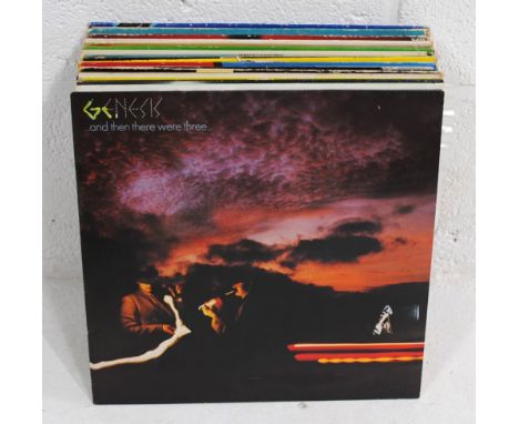 A quantity of various 12" vinyl records, including Genesis, Michael Jackson, The Boomtown Rats, The Police, Elvis Costello & 