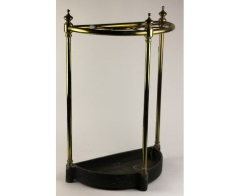 A 19th Century brass Stick & Umbrella Stand of demi-lune design. (1)Provenance: The Odlum Family, Spire Hill, Portarlington, 