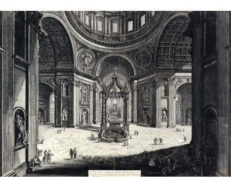 Giovanni Battista Piranesi, Italian 1720 - 1778"Veduta Interna della Basilica di S. Pietro en Vaticano Vicino alla Tribura," 