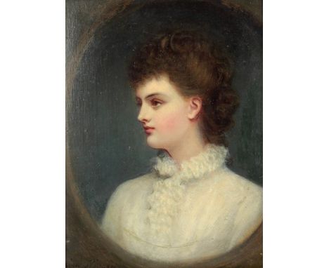 Marian Nixon, 19th Century English School"Head and Shoulder Portrait of Lady Hermione Dunscombe - Duchess of Leinster," O.O.B