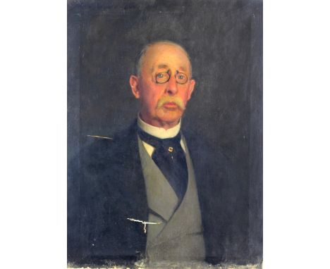 North American School, 19th Century"Portrait of a Bespectacled Gentleman," O.O.C., approx. 76cms x 56cms (30" x 22") indistin