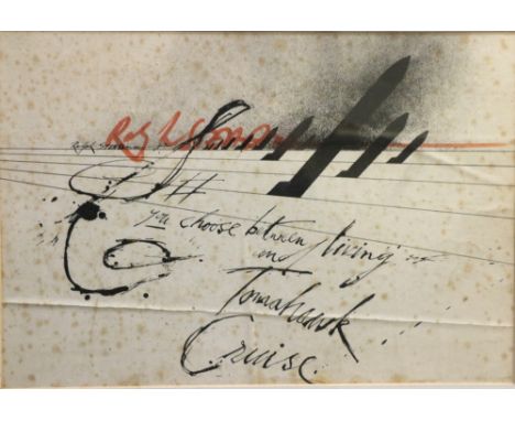 Signed by Ralph SteadmanPrint: Political: a satirical and typical Print by Steadman re: The Cuban Missile Crisis, with the te