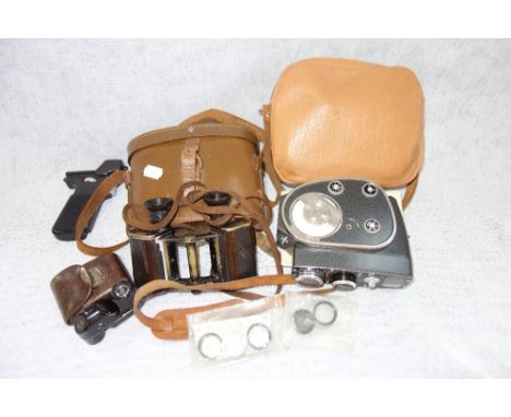 A PAIR OF CARL ZEISS BINOCULARS, a Turmon 8X, and a Russian 'Quarz M' cine camera, no.6421604