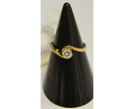 Jewellery - a 9ct gold diamond solitaire ring, a claw set brilliant cut diamond approx 25pt in weight on a twist, gross weigh