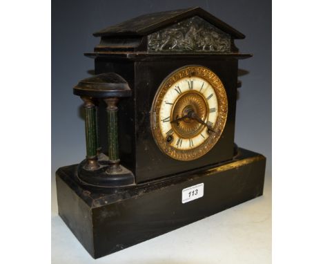 A Victorian Belge Noir mantel clock c.1890