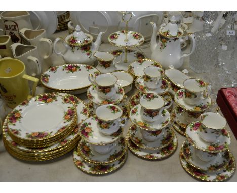 A Royal Albert Old Country Roses tea, coffee and dinner service for six, printed marks