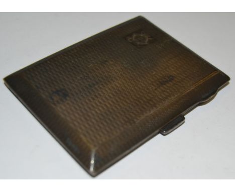 Silver - a silver engine turned cigarette case, Birmingham 1927, 82.7g