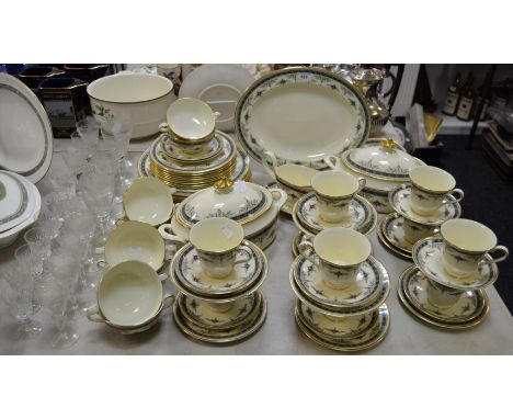 Ceramics and Glassware - a Minton Grasmere pattern part dinner and tea service consisting of tureens and cover; serving plate