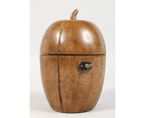A GOOD MELON SHAPED TEA CADDY.