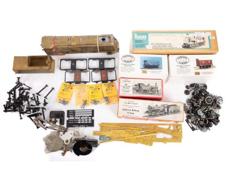 A collection of O gauge model kits and spares. Including a Roxey mouldings 0-4-4T 02 Class tank engine unchecked for complete