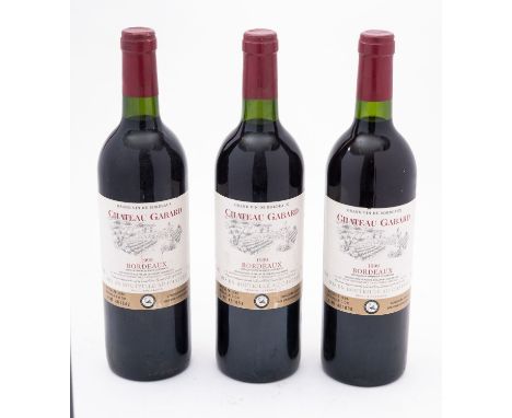 A trio of bottles of Chateau Gabard Bordeaux 1999. 75cl, 12% vol. 