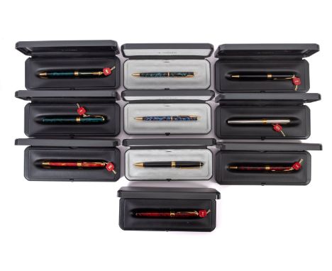 A collection of Parker pen sets. Noting mainly ballpoint types, some with refills, all cased.