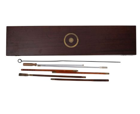 A late 18th or early 19th century William Clark of London Shotgun Case. The mahogany case with brass fittings lined with gree