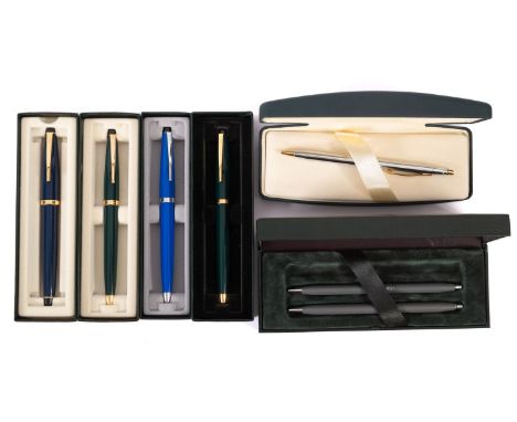A collection of ten Cross ballpoint pen sets. In a range of colours and all in original boxes.