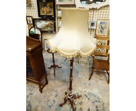 Edwardian fluted column standard lamp 