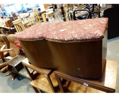 Vintage ottoman with upholstered top