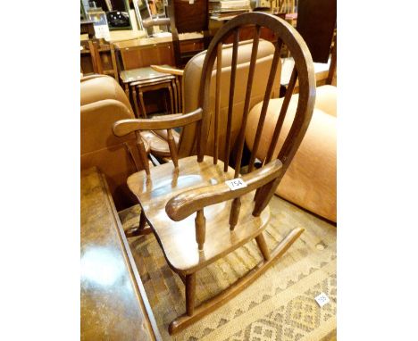 Childs vintage oak rocking chair