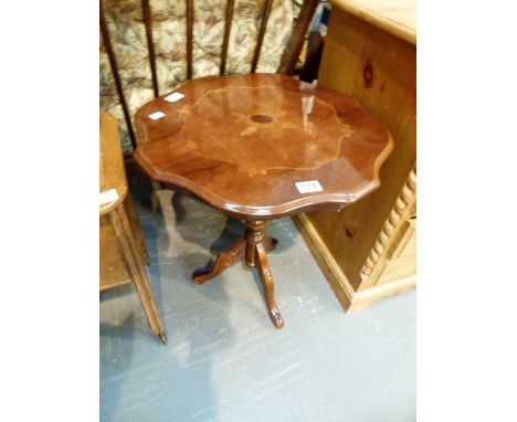 Inlaid occasional table on tripod base 