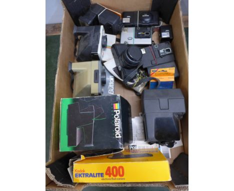 Assorted cameras and equipment including Polaroid land cameras