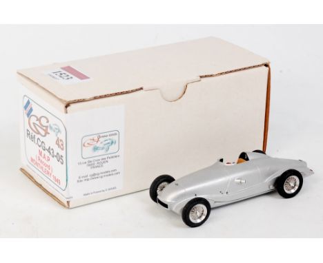 CG 43, 1/43rd scale kit built model of a 1949 M.A.P Monthlery Record Car, finished in silver, in the original box (VGNM-BM)