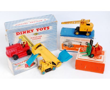 Dinky Toys Boxed Commercial Vehicle and Farm related group, all playworn with chips and scratches, or tracks perished, exampl