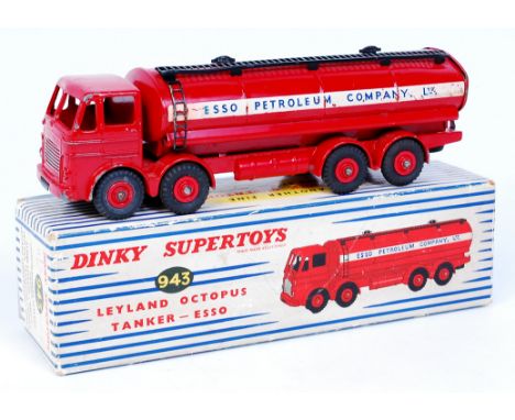 Dinky Toys, No.943 Leyland Octopus Esso Tanker, red body, cab, chassis and hubs, with Esso Petroleum Company Ltd Livery, in t