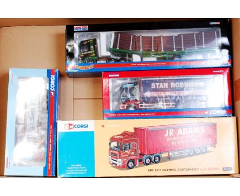 Corgi 1/50th scale Road Transport Group, 4 boxed examples, to include AN13418 J.R.Adams ERF ECT Olympic Curtainside, CC13903 