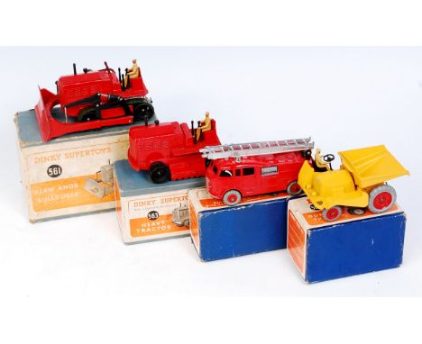 Dinky Toys Boxed Commercial and Emergency Services Group, 4 examples, to include No.563 Heavy Tractor, tracks perished (G-BG)