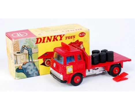 Dinky Toys, 425 Bedford TK Coal Lorry, red body, cab and back, with silver chassis, red plastic hubs, with roof sign, scales 