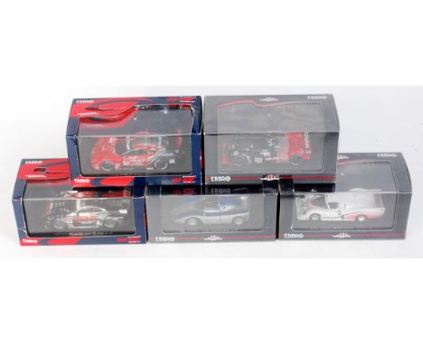 Ebbro 1/43rd scale diecast group, 5 boxed examples, to include No.44127 Super GT500 Xanavi Nismo GT-R Fuji, No.926 Moon Craft