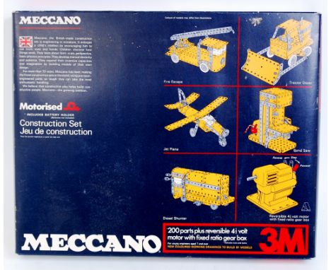 Meccano No.3M Motorised Set, 1 spanner appears missing, otherwise as issued (VG-BVG)