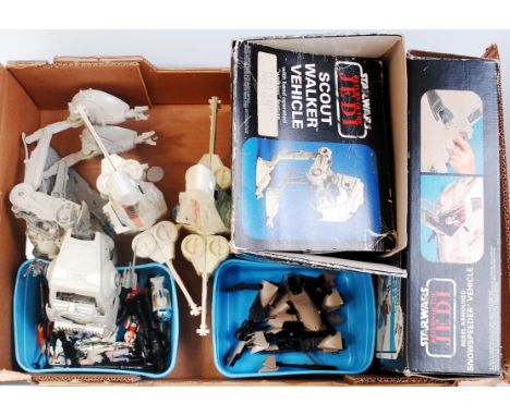 Star Wars Kenner Boxed Vehicle and Loose Figure Group, to include Rebel Armoured Snowspeeder Vehicle, Scout Walker Vehicle, X