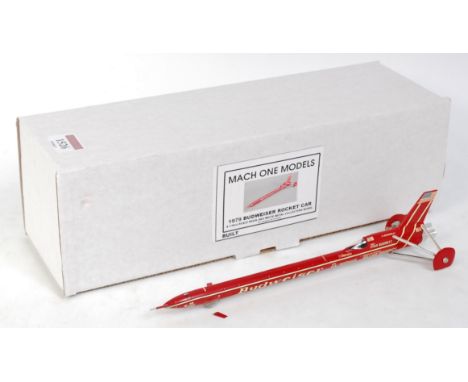 Mach One Models 1/43rd scale resin and white metal model of a 1979 Budweiser Rocket Car, finished in red, appears as issued, 