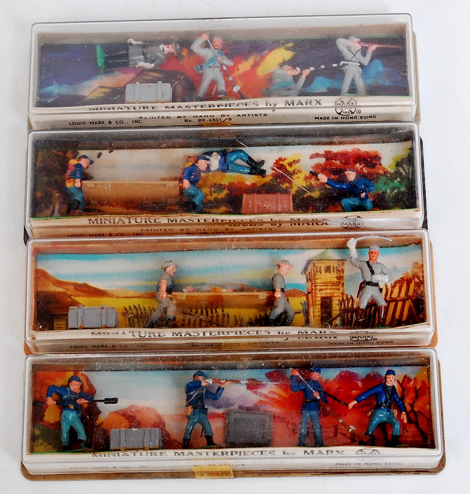 Louis Marx Miniature Masterpieces Group, 4 cased examples, (All VGBG)