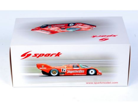 Spark Models Minimax 1/18th scale model of a Porsche 962 No.17 Winner Spa 1986, in the original polystyrene packed box, appea