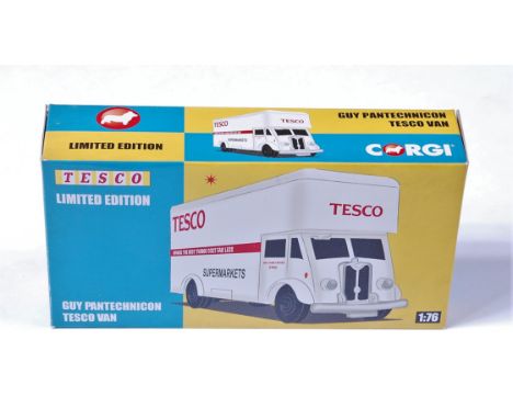 Corgi Toys, Guy Pantechnicon Tesco Van, 1/76th scale, white body with red and black Tesco livery and sign writing, limited ed