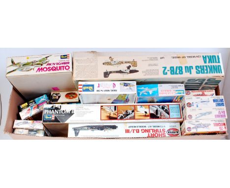 16 various mixed scale plastic Aircraft kits, mixed manufacturers to include Airfix, Revell, Heller and Matchbox, all appear 