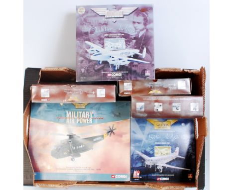 Corgi Aviation Archive Mixed Scale Aircraft Group, 7 boxed examples, some small fittings loose in boxes, reference numbers to