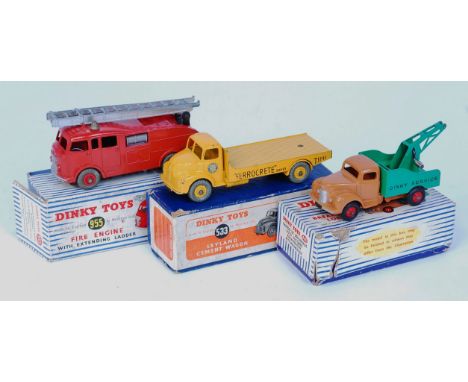 Dinky Toys Boxed Diecast Group, 3 boxed examples to include No.955 Fire Engine, red body with silver ladder (GVG=BFG), No.533