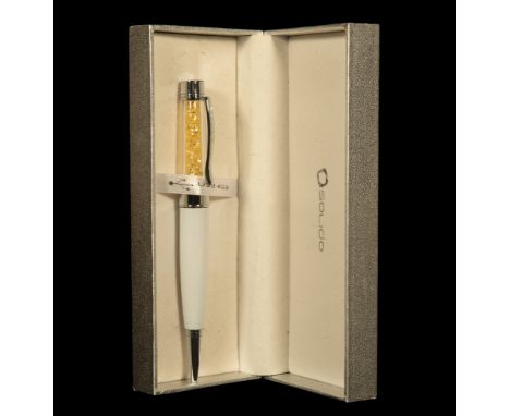 Ballpoint pen with case and golden stones