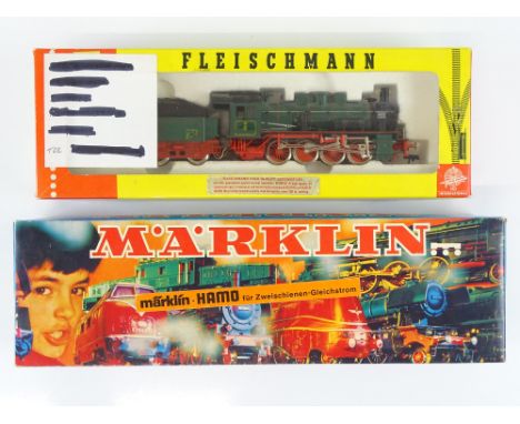 A pair of HO Gauge Prussian and Bavarian Outline steam locomotives comprising a FLEISCHMANN 4147 (colour faded to one side A/