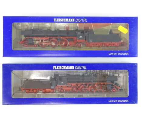 A pair of HO Gauge German Outline steam locomotives by FLEISCHMANN comprising 74106 and 74138 - Both locos are DCC sound fitt