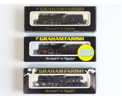 A trio of GRAHAM FARISH N Gauge Class 4P steam locomotives in BR and LMS liveries - G in F/G boxes (3)