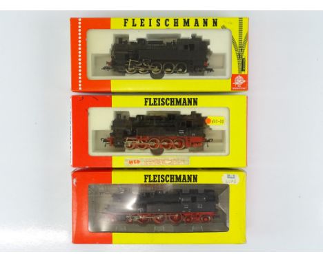 A group of HO Gauge German Outline steam tank locomotives by FLEISCHMANN comprising 4078, 4093 and 4095 - Vendor advises DCC 