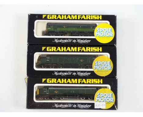 A group of N Gauge diesel locomotives by GRAHAM FARISH to include Class 25, 37 and 40 examples - G/VG in F/G boxes (3)